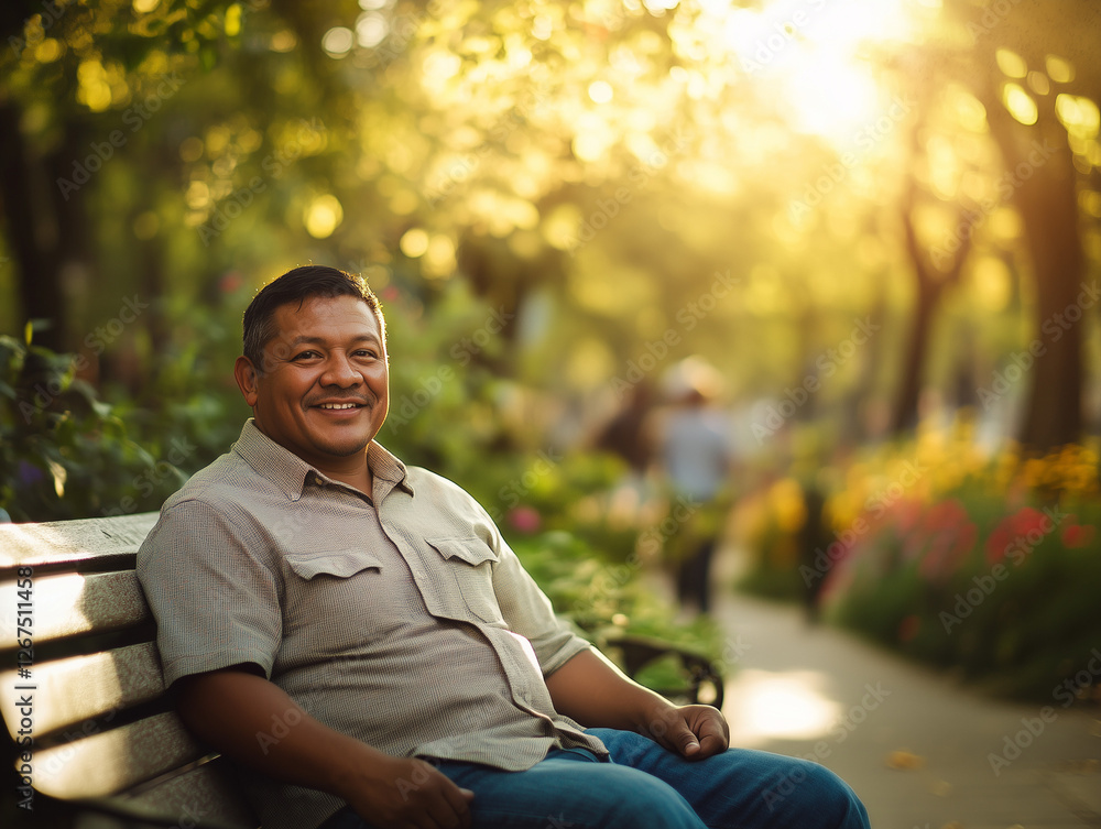 man sitting on a bench in the park man sitting on a bench in the park