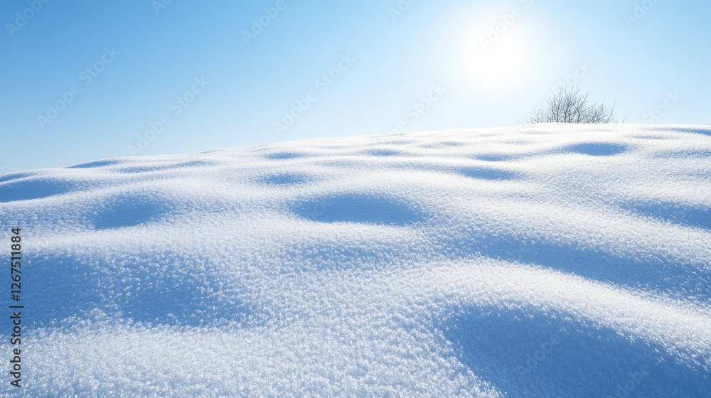 Snowy Hilltop Under Bright Winter Sun Snowy Hilltop Under Bright Winter Sun