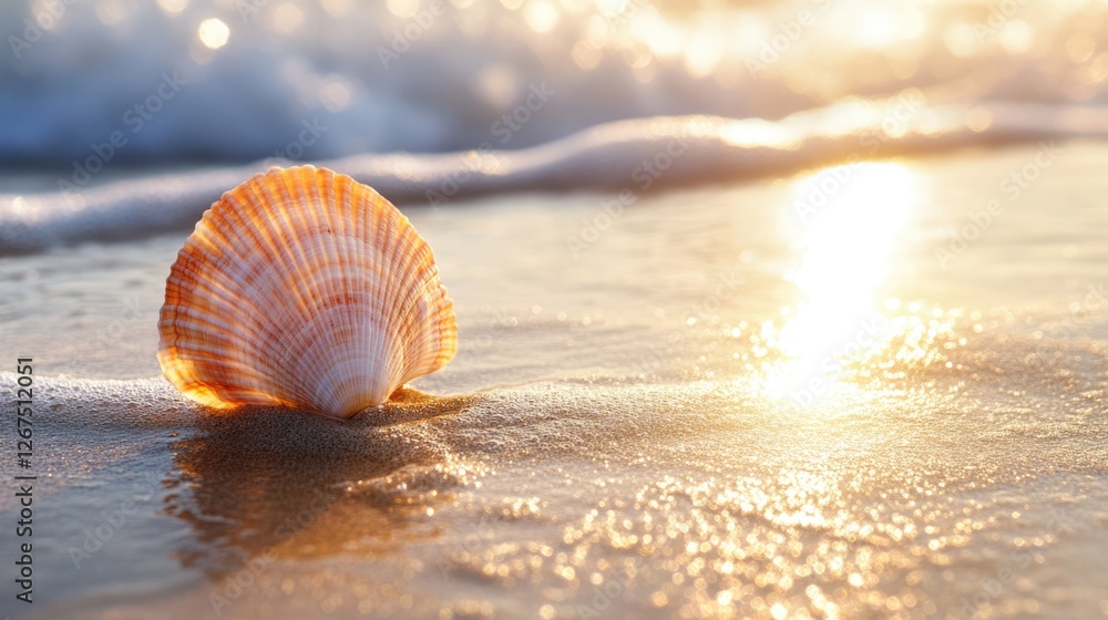 Seashell Sunrise on Sandy Beach Seashell Sunrise on Sandy Beach
