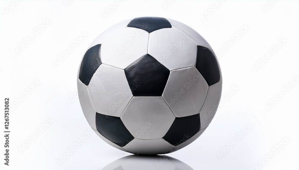White soccer ball against white background. Generated image