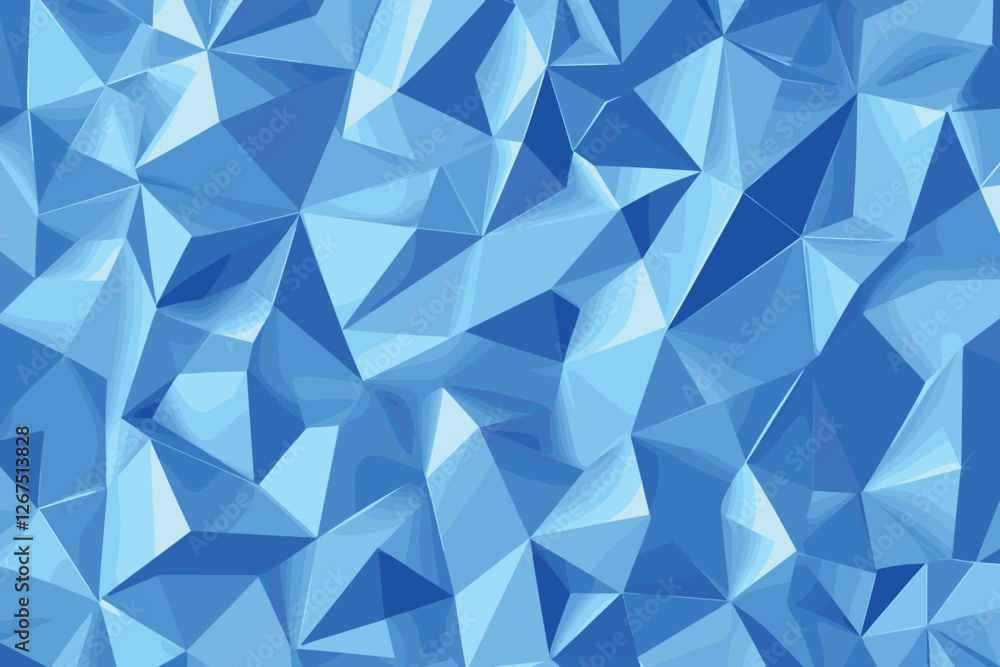 Fototapeta premium Blue triangles background. Abstract polygonal illustration, isolated on white background, Flat style vector illustration