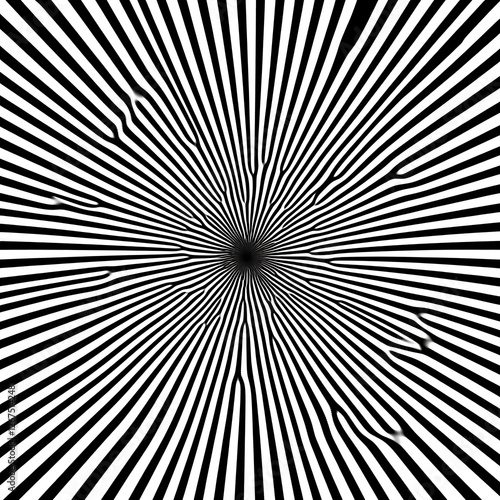 Wallpaper Mural Black and White Optical Illusion with Radiating Lines Creating a Distorted Visual Experience Torontodigital.ca