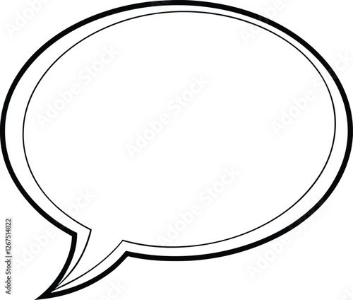 Blank Speech Bubble Dialogue Box Outline Graphic Design Element