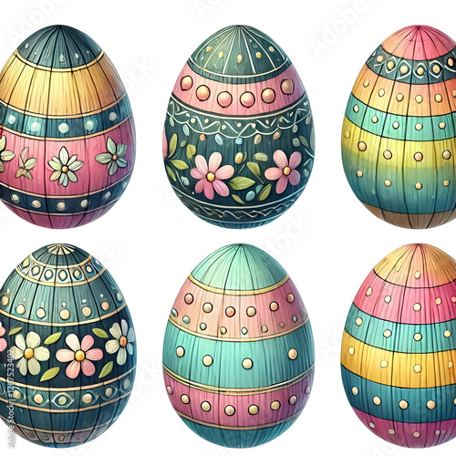 Painted Wooden Eggs