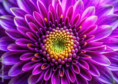 Macro lens reveals intricate details of purple flower pollen, a breathtaking display of nature's artistry.