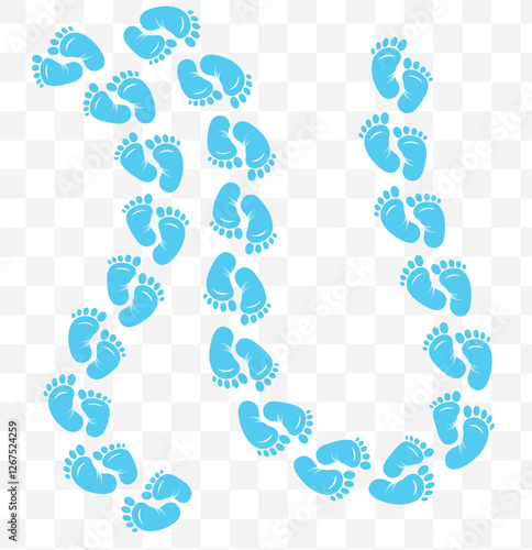 Baby footprint icon collection. Baby feet vector icon. Newborn barefoot icon set. footprint, newborn, kids feet sign. Vector EPS 10.