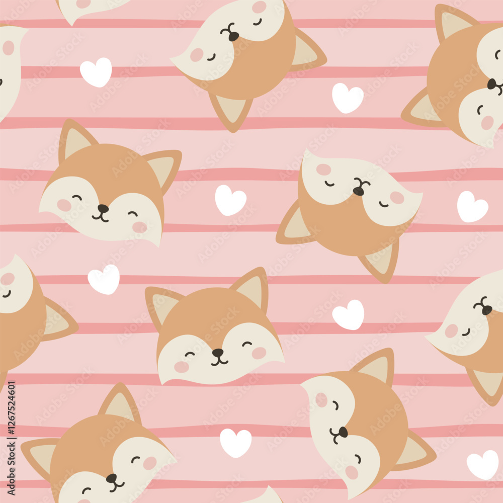 custom made wallpaper toronto digitalAnimals Cute Seamless Pattern, adorable design for kids, vector illustration