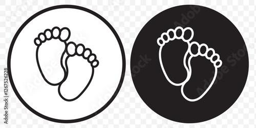 baby feet icon vector set. footprint, newborn, kids feet sign. baby feet. isolated on transparent background. Vector illustration. EPS 10.