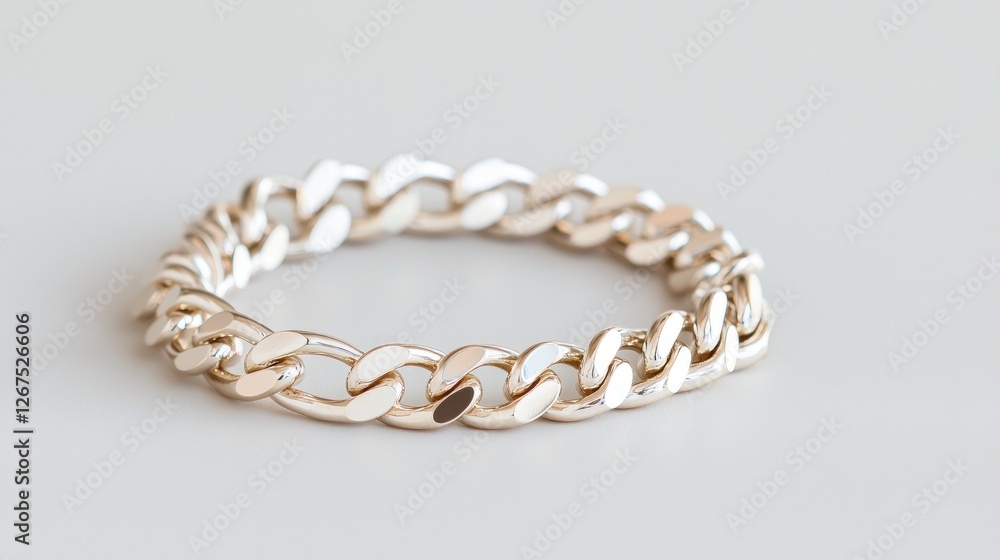 Obraz premium Silver chain bracelet, studio shot