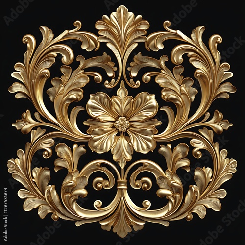Intricate 3D Rendered Baroque Ornament