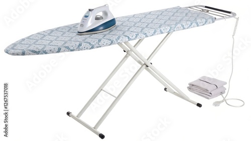 Ironing Board with Iron and Accessories