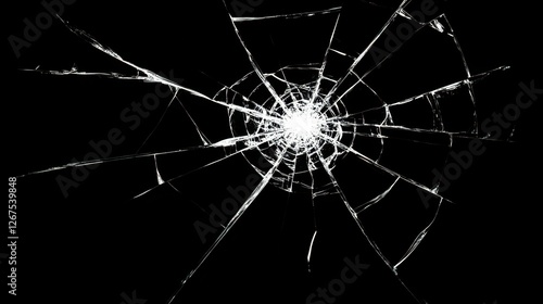 Shattered Glass Web Broken Mirror Destruction Design Visual Element