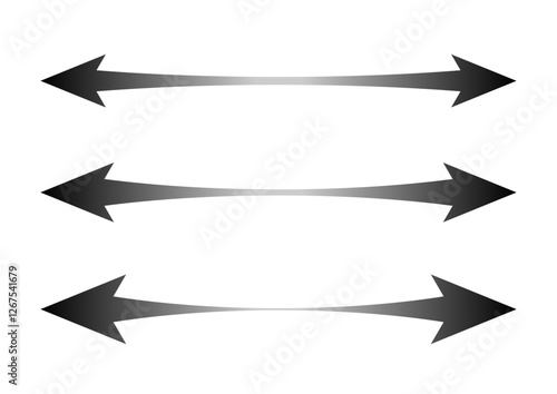 伸びる矢印のセット素材