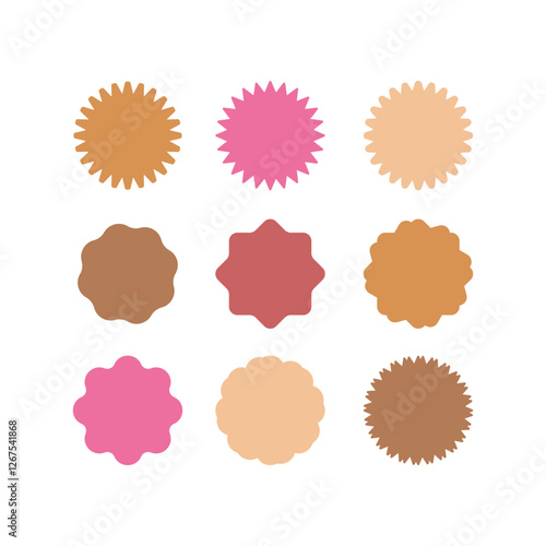 star burst label badge sticker vector design template
