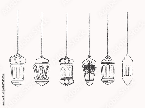sketch lantern lamp ramadan lampion