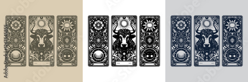 angry bull vector playing card tattoo design