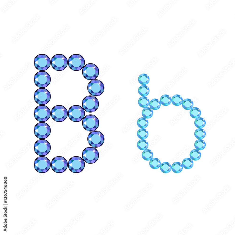 Obraz premium English language uppercase, small gemstone set letter, isolated on background