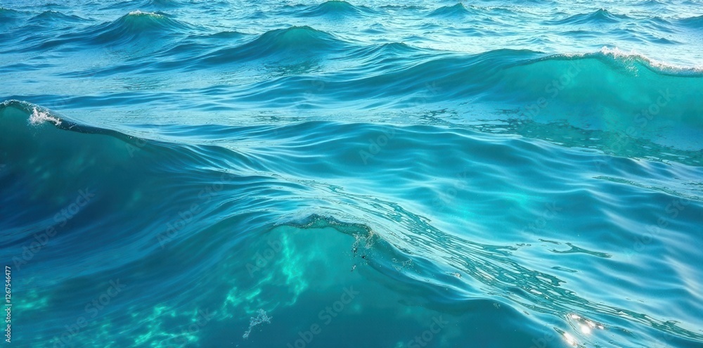 Wavy blue turquoise ocean texture with foam and ripples , foam, turquoise, texture Wavy blue turquoise ocean texture with foam and ripples , foam, turquoise, texture