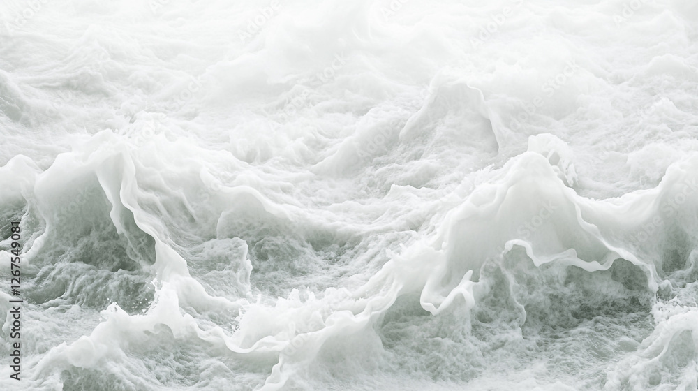 Obraz premium Raging waves capture the raw beauty of nature, showcasing the power and movement of the ocean in a tumultuous display of white foam and deep water