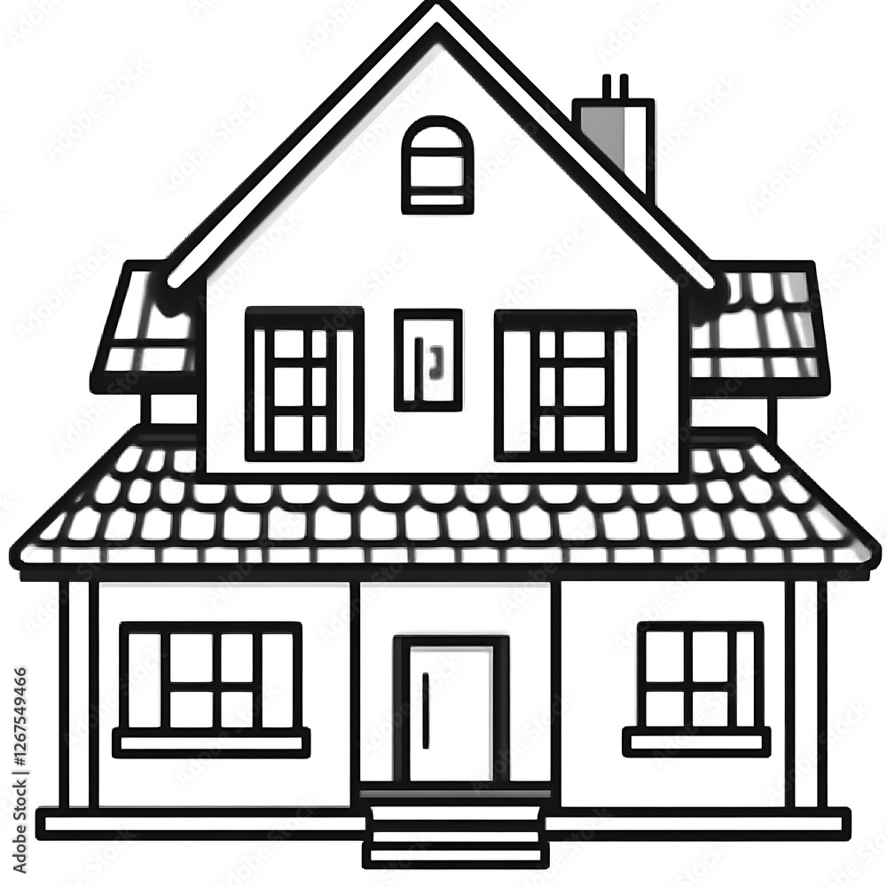 A simple illustration of a two story house A simple illustration of a two story house