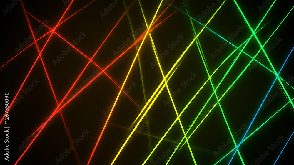 custom made wallpaper toronto digitalColorful Laser Beams Intersecting in a Dark Background for Futuristic Abstract Presentation Graphics
