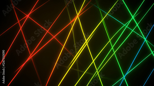 Wallpaper Mural Colorful Laser Beams Intersecting in a Dark Background for Futuristic Abstract Presentation Graphics Torontodigital.ca