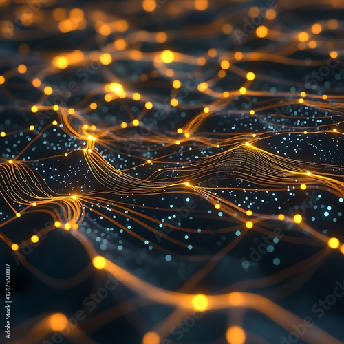 Global Network Map with Interconnected World Nodes