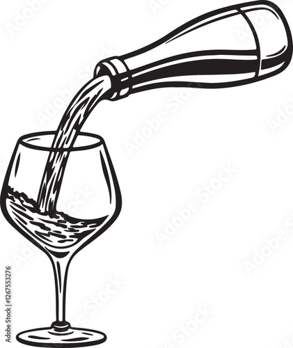 Water is being poured from a bottle into a glass