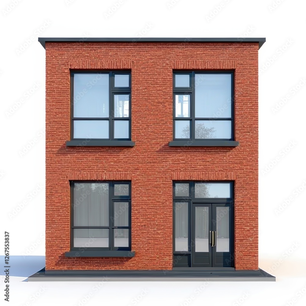 Fototapeta premium Modern brick building urban front contemporary