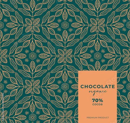 Cocoa bean illustration. Vintage style design template. chocolate cocoa beans. Vector illustration