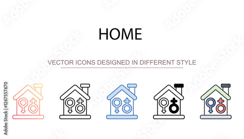 Home icon design with white background stock illustration