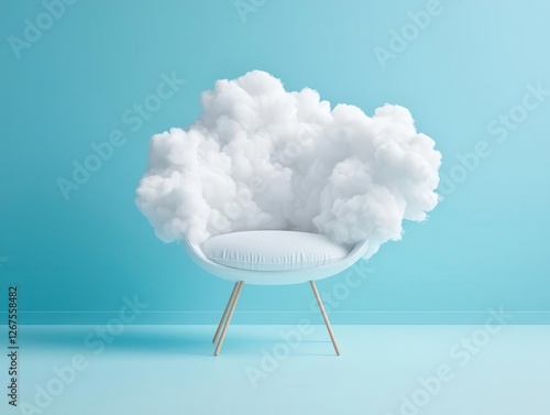 Cloudshaped pod, soft textures, dreamlike design for ultimate comfort