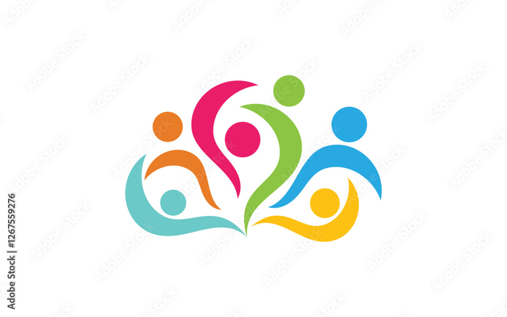 Mutual help care social Community Logo design template Mutual help care social Community Logo design template