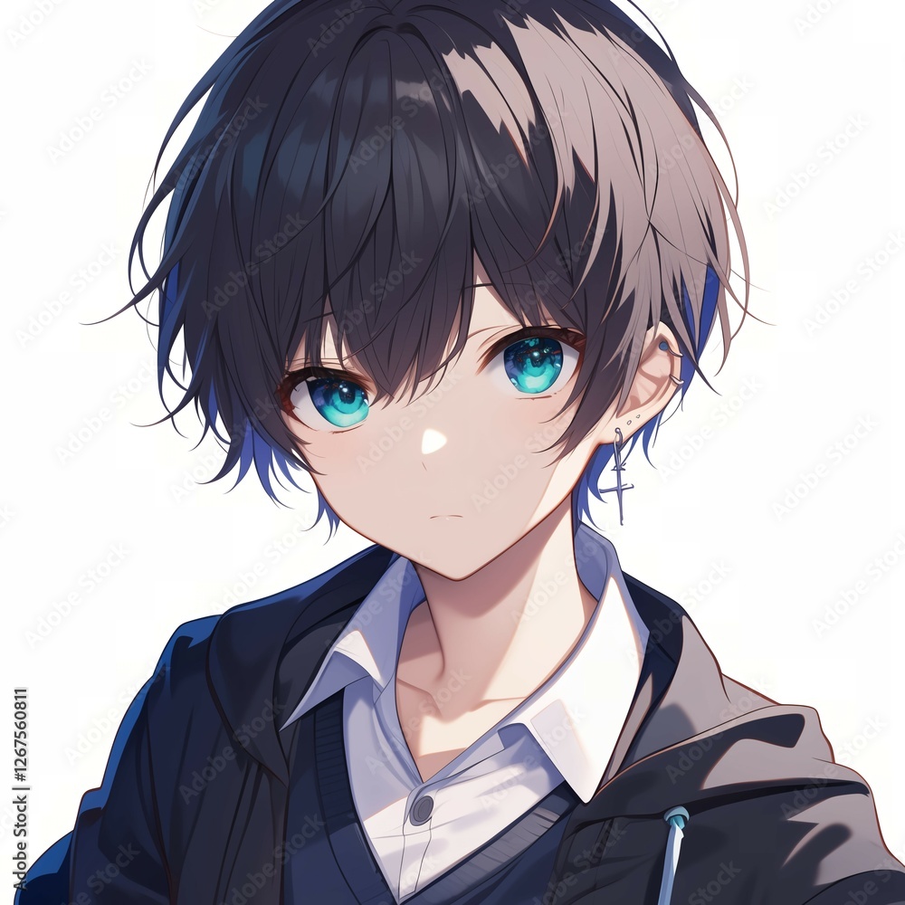 アニメ調の美青年の切り抜き用素材