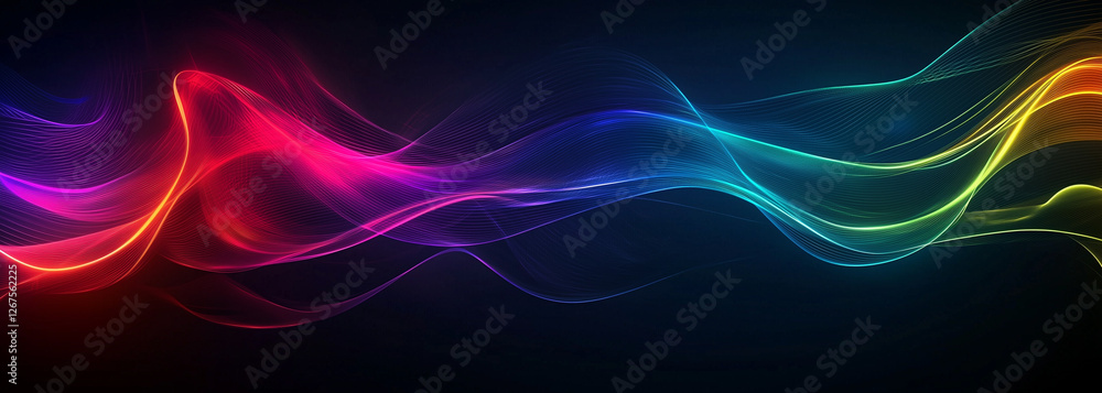 Obraz premium Banner of fractal waves