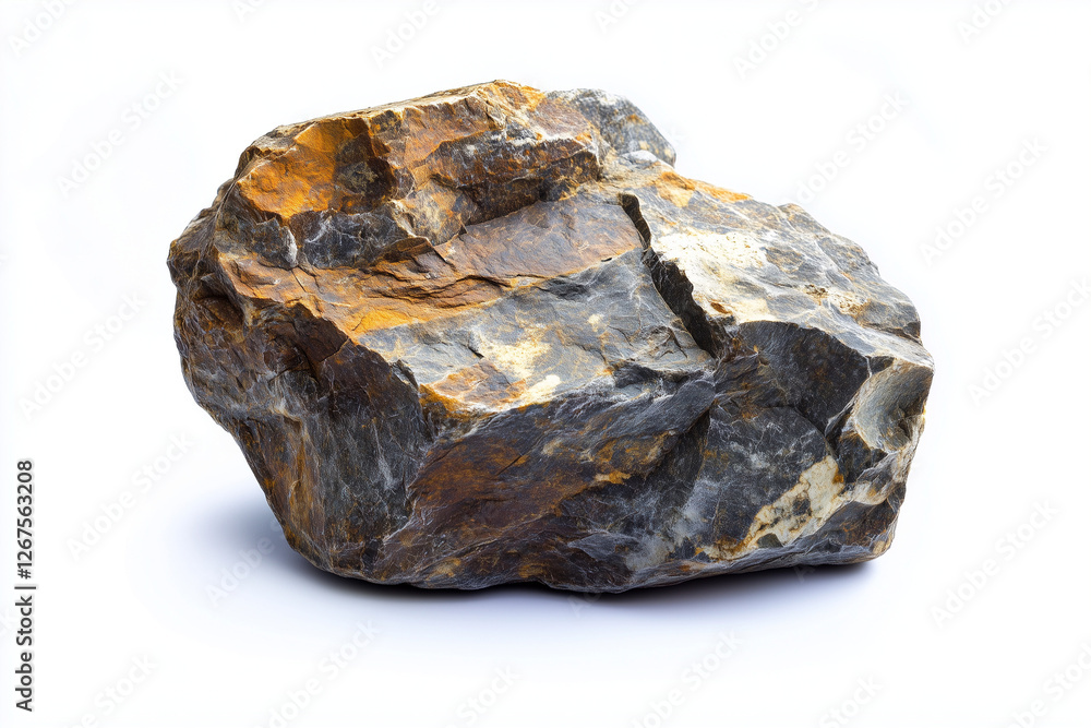 Selective focus stone isolated on white background, Stone pond ornament in backyard garden on white background. Selective focus stone isolated on white background, Stone pond ornament in backyard garden on white background.