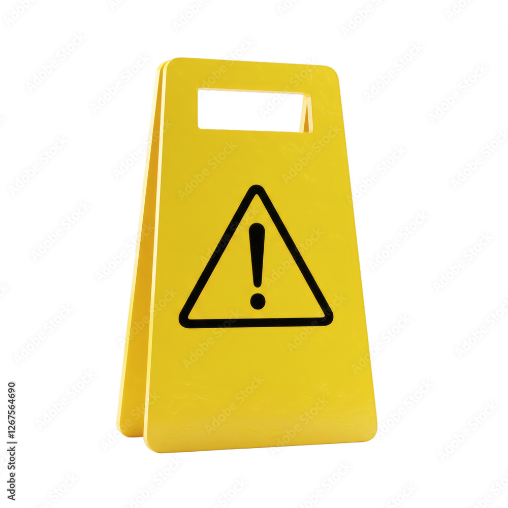 Caution: Wet Floor Sign - Yellow Triangle Warning. Isolated on Transparent Background. Caution: Wet Floor Sign - Yellow Triangle Warning. Isolated on Transparent Background.