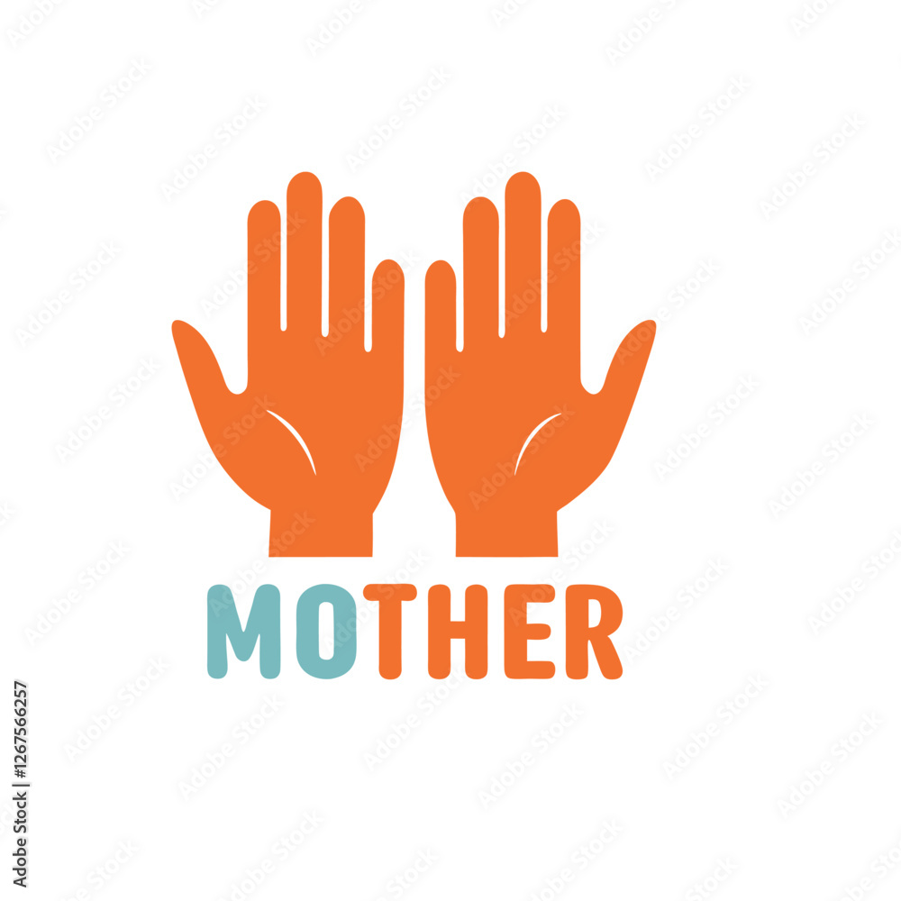 Fototapeta premium Mother's Prayer color vector on white back ground