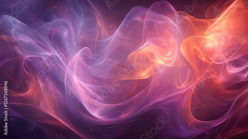 Abstract swirling energetic nebulae in a cosmic background