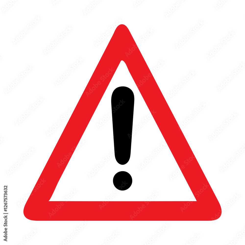 warning sign on white on a transparent background warning sign on white on a transparent background