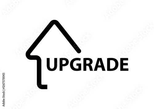 time to upgrade sign on white ackground	