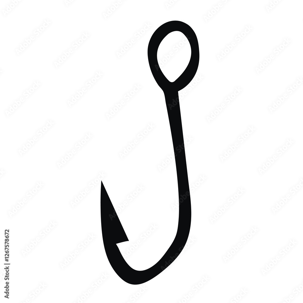 metal fish hook vector icon metal fish hook vector icon