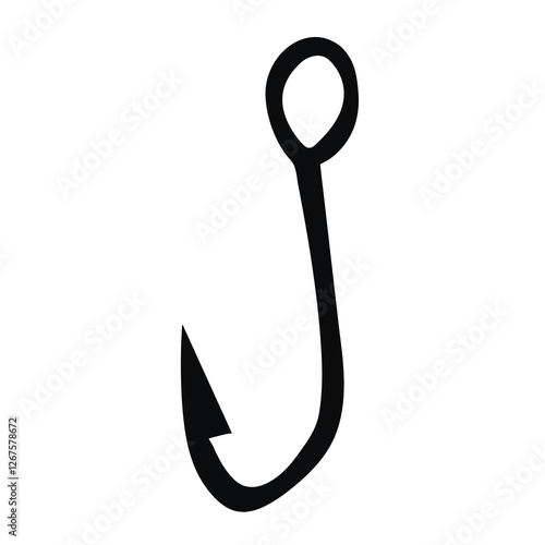 metal fish hook vector icon