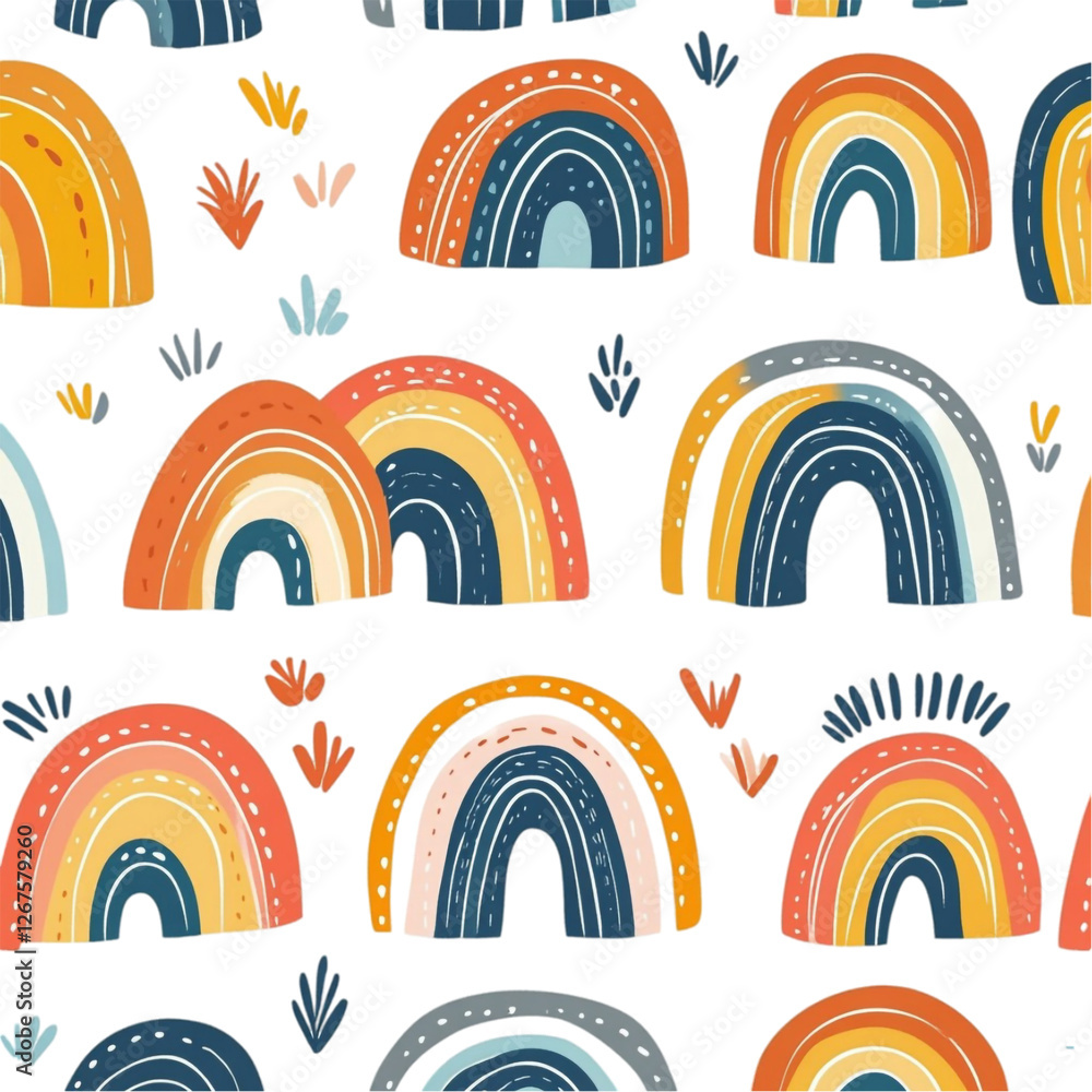 Cheerful Rainbow Pattern Joyful Colors Happy Design Cheerful Rainbow Pattern Joyful Colors Happy Design