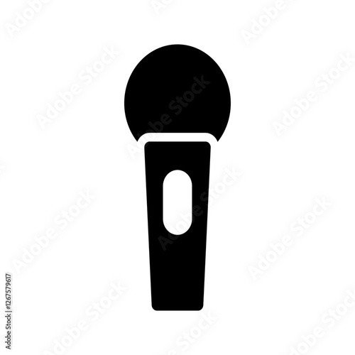 Retro ribbon microphone line icon, ideal for vintage-style karaoke and classic music performances.