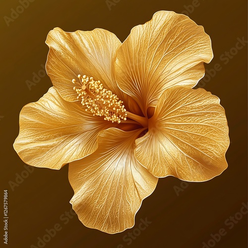Golden Hibiscus Flower Closeup