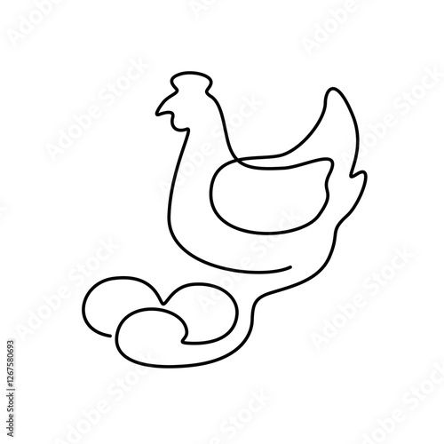 line art chicken egg