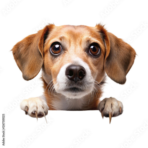 beagle puppy isolated on transparent background.