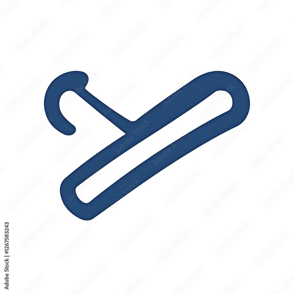 Simple Dark Blue Clothing Hanger Illustration
