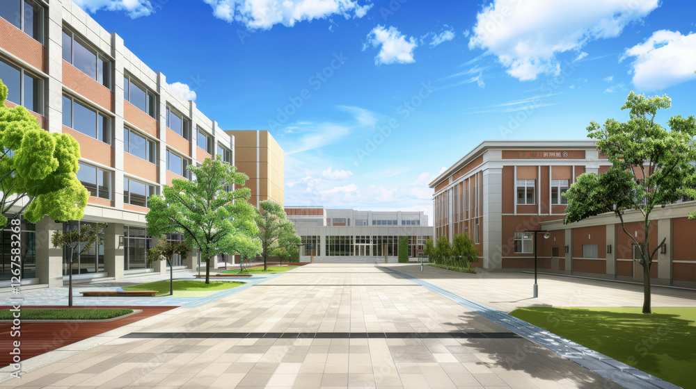 Obraz premium public school high school building